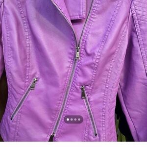 Purple Women's leather Jacket large